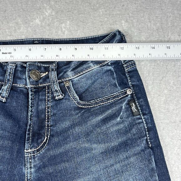 Silver Jeans Co. Women's Size W25/L31 Suki Slim Boot Cut Dark Wash Denim Jeans - Picture 5 of 13